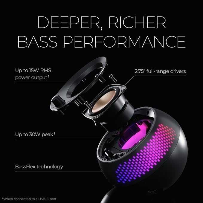 Озвучителна система reative Pebble X Plus, 2.1, USB-C, RGB подсветка