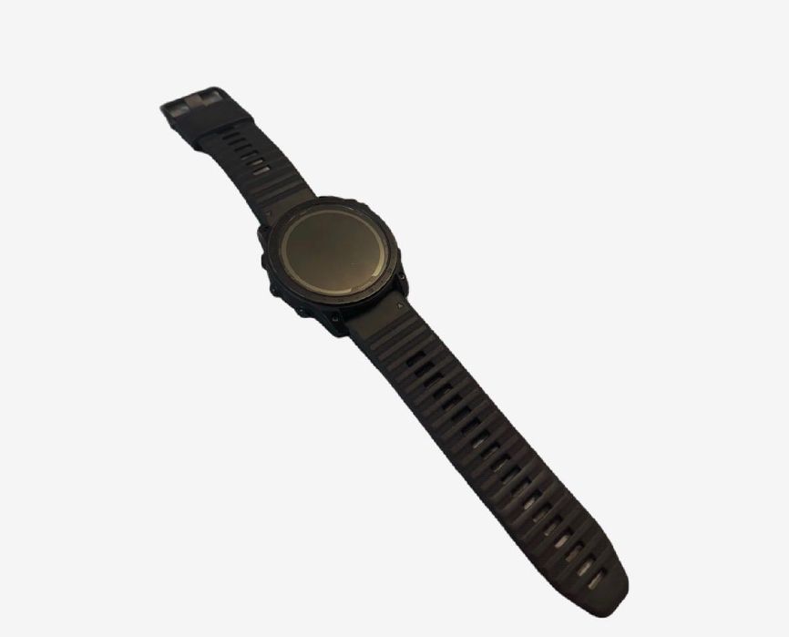 This is a black Garmin fēnix 7X Solar multisport GPS smartwatch