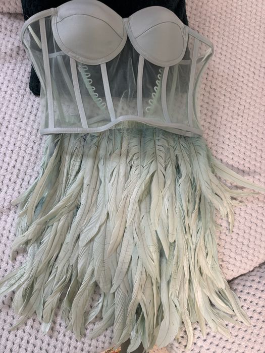 Rochie de ocazie cu pene