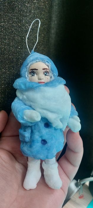 Ёлочные игрушки из ваты,  ручной работы