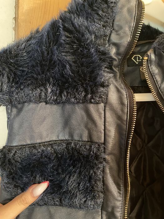 Дамски син кожен елек Licy