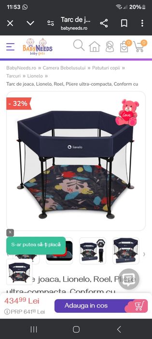 Țarc joaca ultra pliabil Lionelo