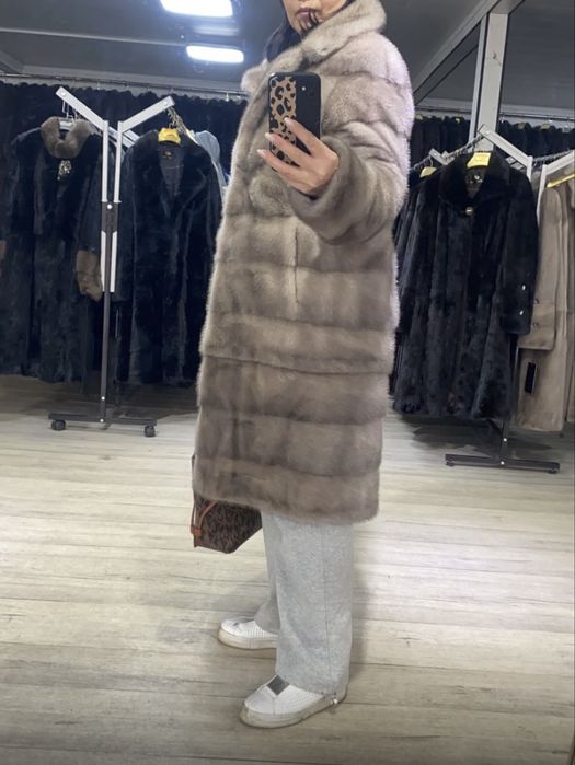 Норковая шуба колотый лед