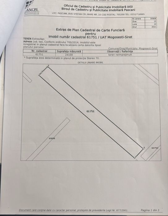 Vând teren agricol 2.41 Ha - Zona Hanul Ancuței, deschidere 49 m la drum