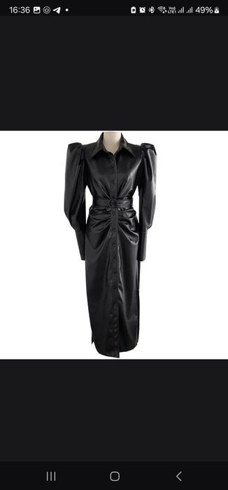 Платье миди экокожа