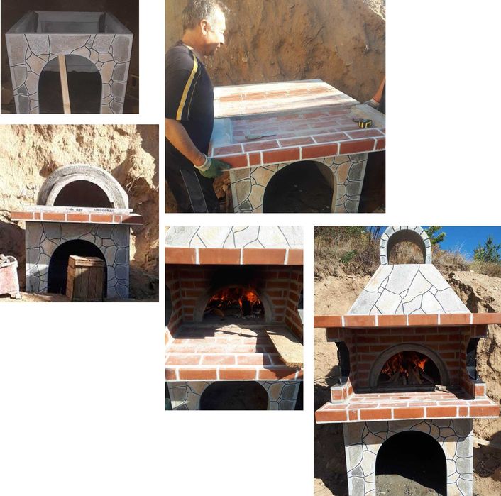 Барбекю с фурна - пещ Стандарт (комбинирано) с облицовка от камък