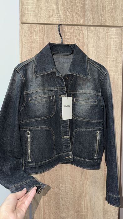 Jacheta denim Black efect prespalat CH anel