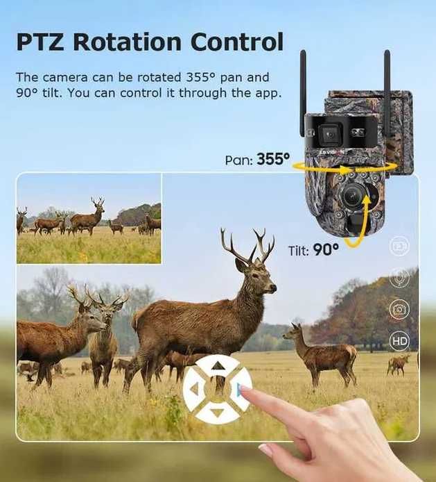 Camera solara, 2X 6MP, 60X Zoom optic, 4G SIM UBOX