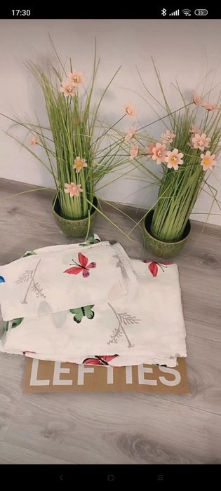 Lenjerie de pat, imprimeu fluturi, 100%bumbac satinat, nou