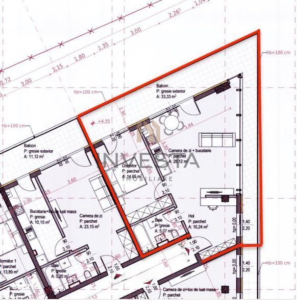 Apartament 2 camere 58.08 mp cu terasa de 33.33 mp in Sopor!