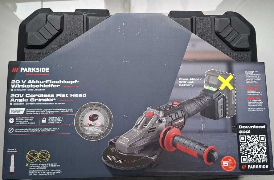 Акумулаторен ъглошлайф PARKSIDE PERFORMANCE 20V – Brushless, гаранция