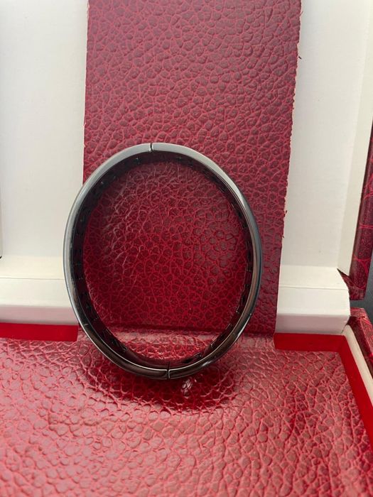 Bratara autentica KARL LAGERFIELD antracit Pierced k Bangle swarovski,