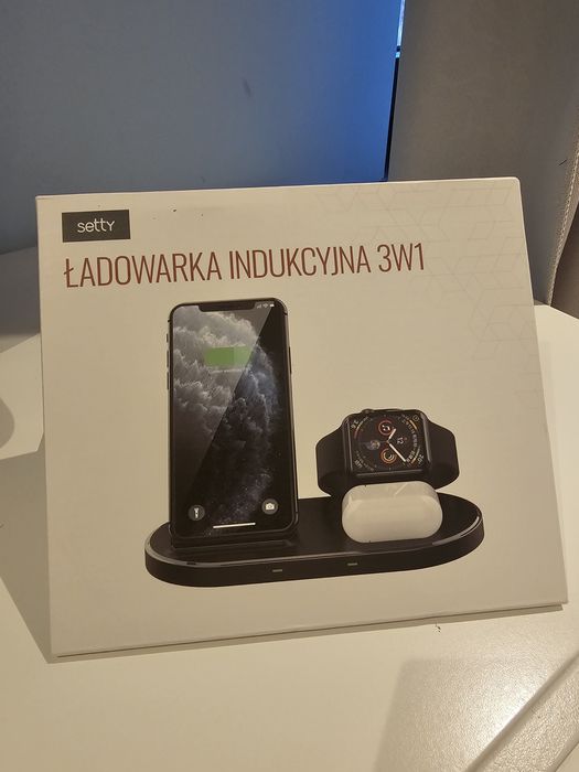 Incarcator wireless Setty 3 in 1 pentru telefon, casti, smart watch.