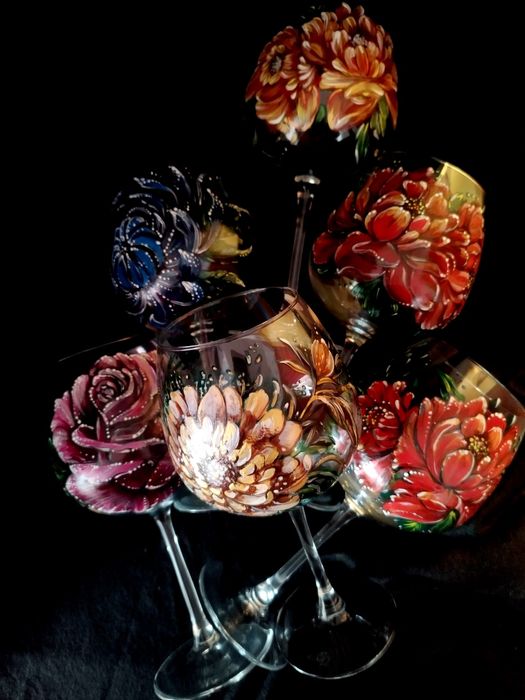 Рисувани чаши. Ръчна изработка