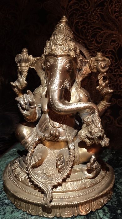 Sculptura din bronz masiv de dimensiuni impresionante Ganesha piesa cu