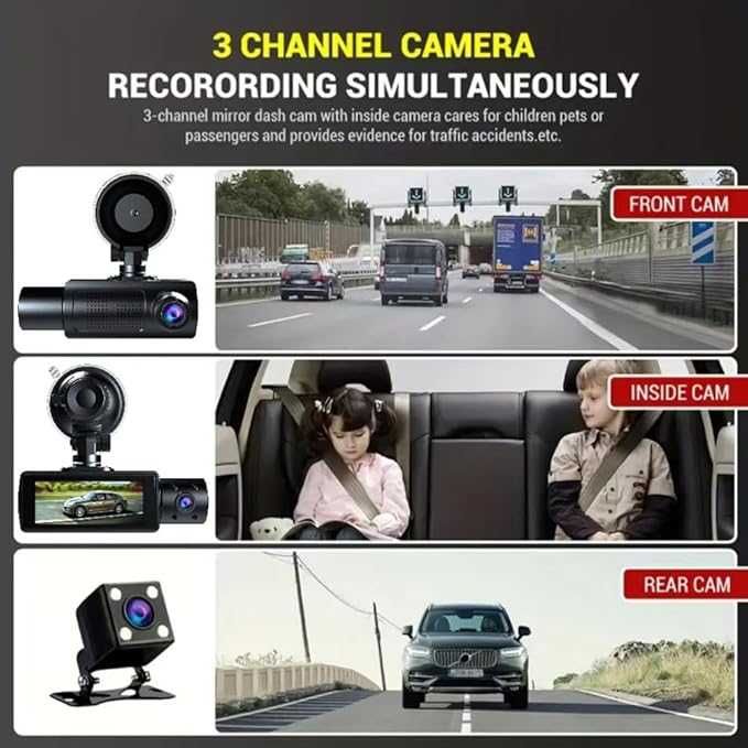 Тройна даш камера- предна , вътрешна и задна камера Karlak