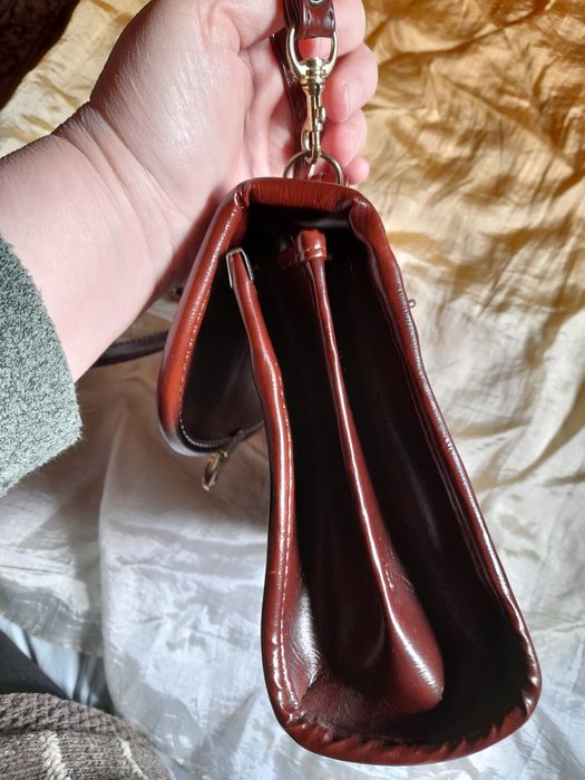 Poseta dama, de piele naturala maro Marc Chantal, toarta si curea umar