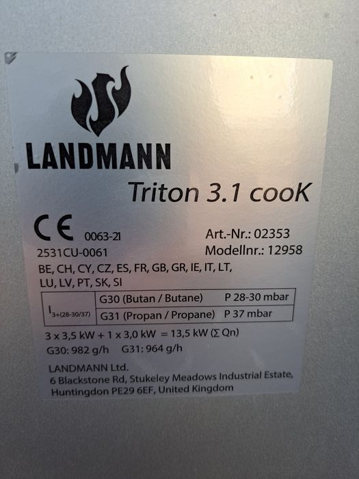 Grătar pe gaz Landmann triton 3.1,  13.5kw