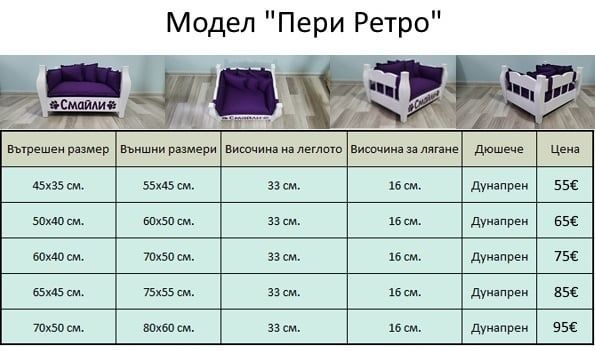 Легло за куче, коте ( модел Пери ретро)