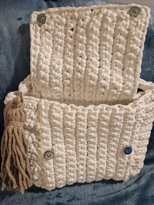 Geanta handmade, alba