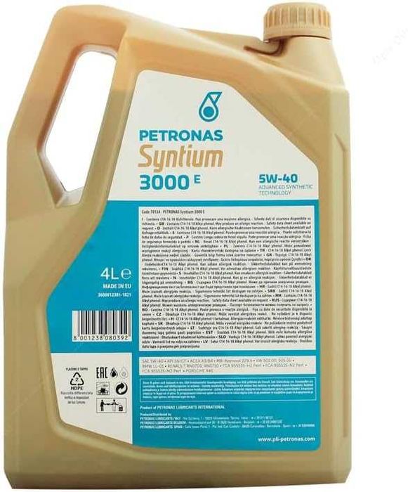 Двигателно масло PETRONAS SYNTIUM 3000Е 5W40