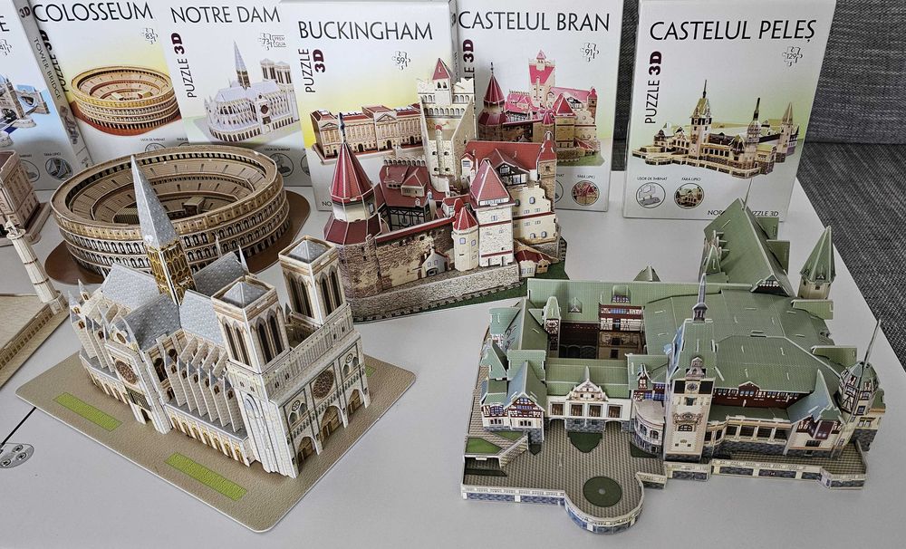 Puzzle-uri 3D - Colecție completă de 7 puzzle-uri de la Noriel