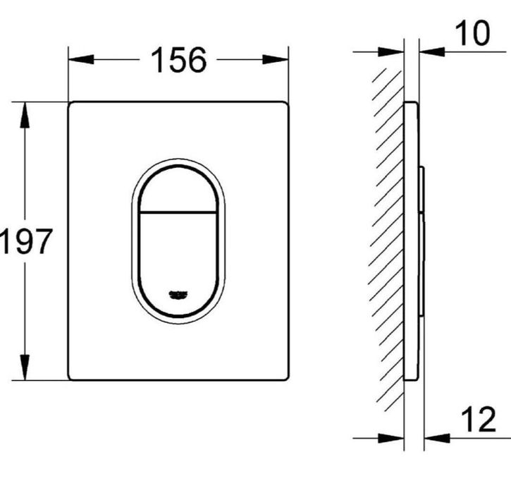Placa de actionare Grohe Arena Cosmopolitan 38844000, dublu spalare, 1
