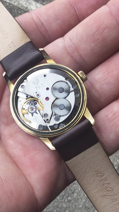 Ceas vitange Glashutte placat cu aur