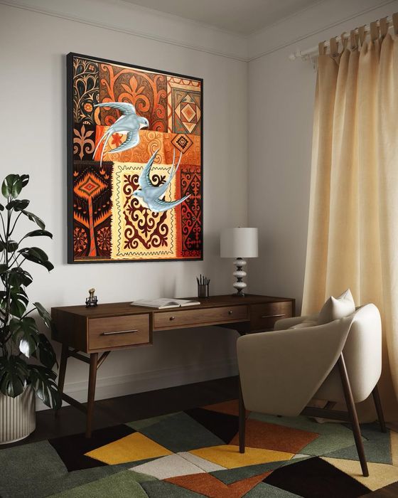 этно картина   қазақы  үлгіде