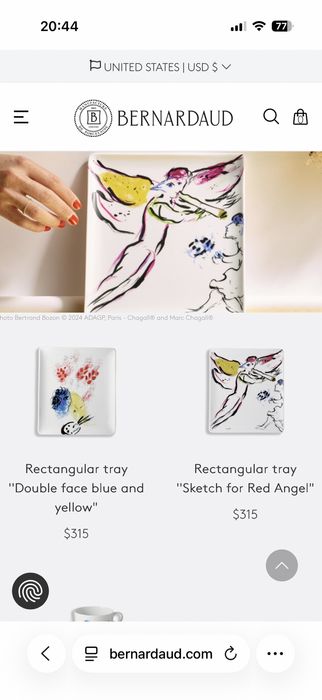 Плато от Bernardaud / Marc Chagall