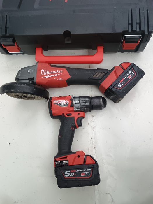 Set milwaukee flex fsag125x + filetanta fpd2 + 2 baterii 5 amperi
