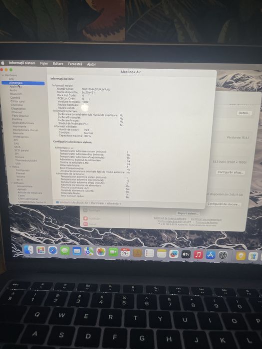 Macbook Air m1 2021 256gb 8gb ram 88% baterie cadou Husa