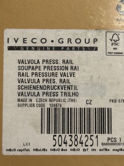 supapa control presiune pompa înalte dailyregulator pompa presiune / pompa injecție /  iveco daily 504384251