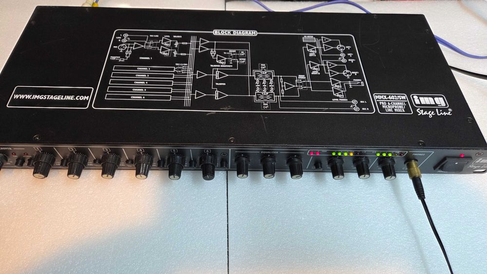 Mixer de microfoane/linie cu 6 canale img.Stage Line MMX-602/SW