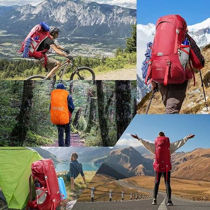Туристическа раница HOMIEE 50L с дъждобран, многофункционална