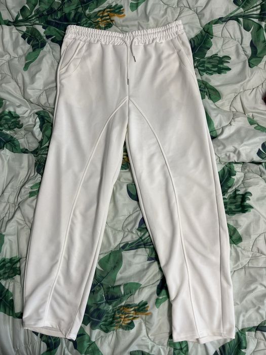 Pantaloni albi de trening Shein