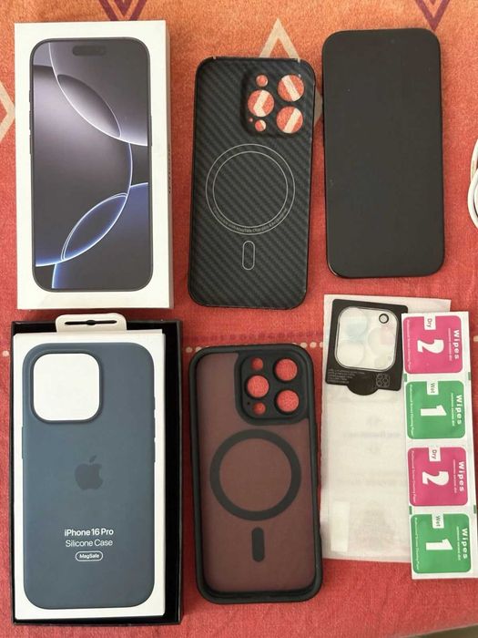 iPhone 16 pro 128gb black с калъфи