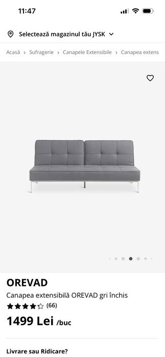 Canapea extensibila jysk impecabilă foarte putin folosită