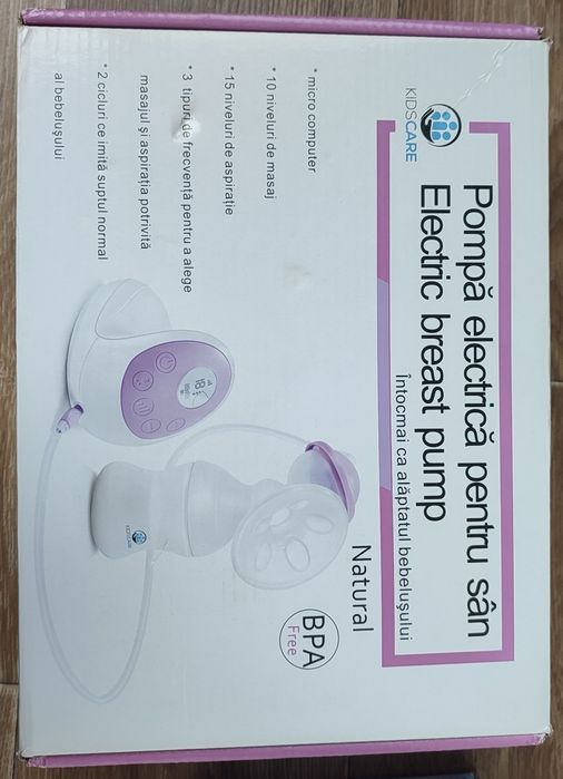 Pompă de sân electrică KidsCare cu masaj și 15 trepte aspirație