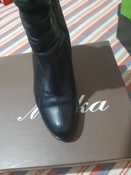 Тёплые кожаные сапоги