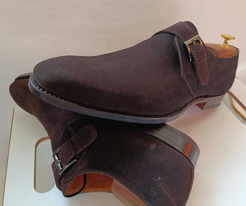 Pantofi de lux 44 44.5 monk GREVE NOI lucrati manual piele naturala