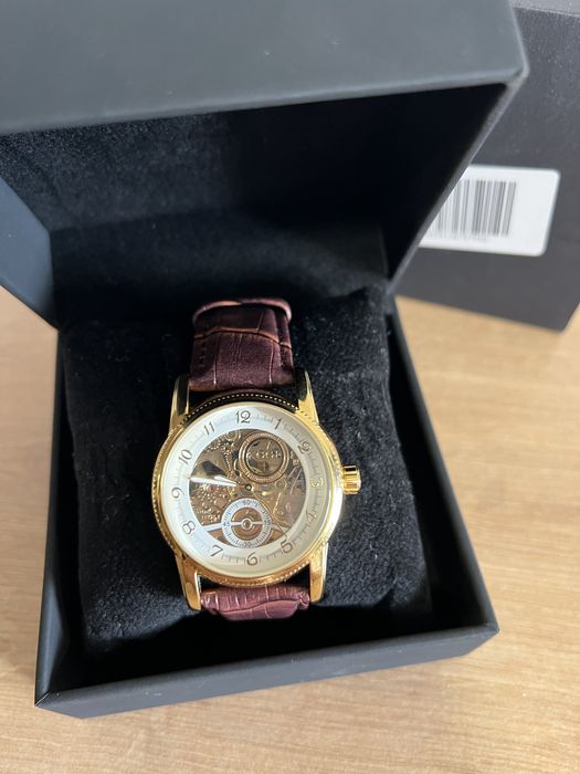 Ceas barbati tourbillon  (auriu/maro)