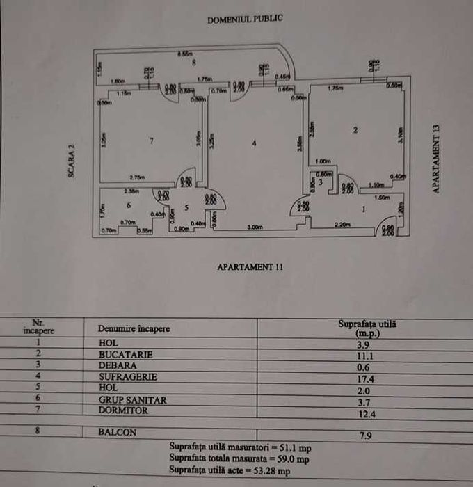 Apartament 2 camere semidecomandat – Zonă 5 Călărași