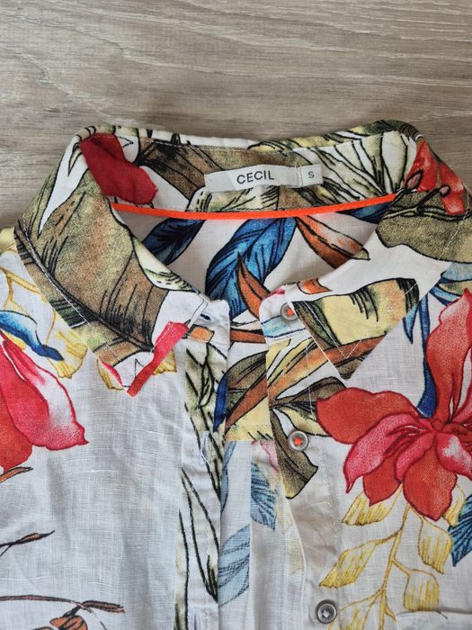 Ленена риза с тропически принт CECIL | 100% Лен | Размер S
