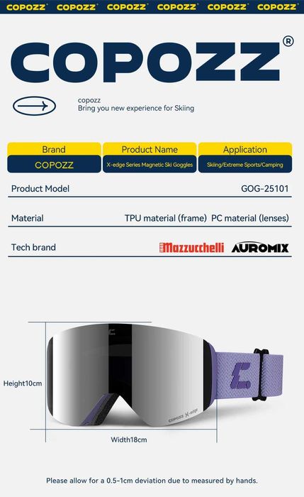 ски очила COPOZZ Magnetic Ski Goggles