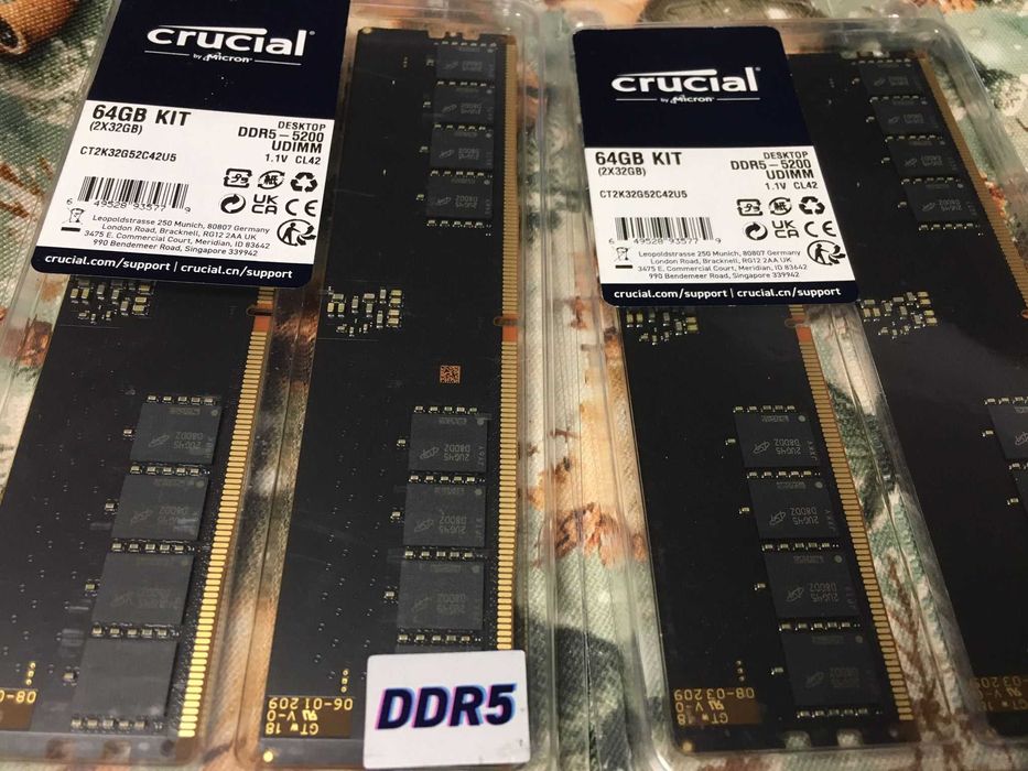 128GB (4x32GB) DDR5 5200MHz Crucial - NOU
