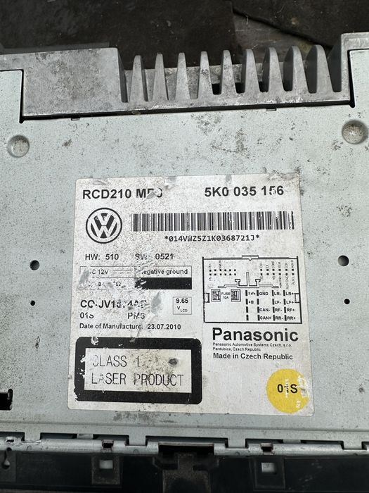 Оригинално CD радио плеър VW Golf 6 Passat T2 tiguan 5k0035156 Mp3