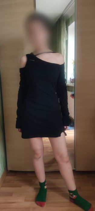 Платье- мини, трикотажное