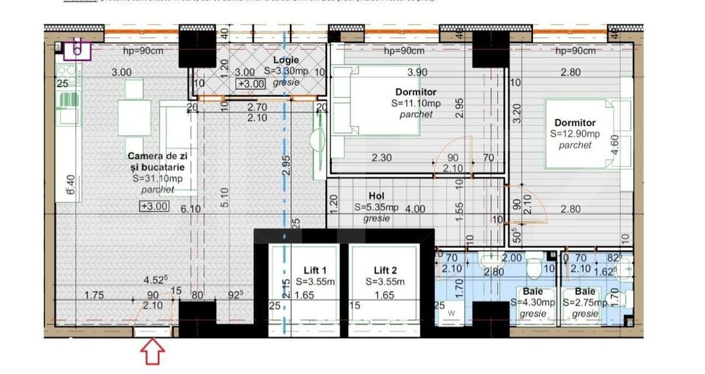 Apartament 3 camere, 71 mp, zona Lunca Cetatuii