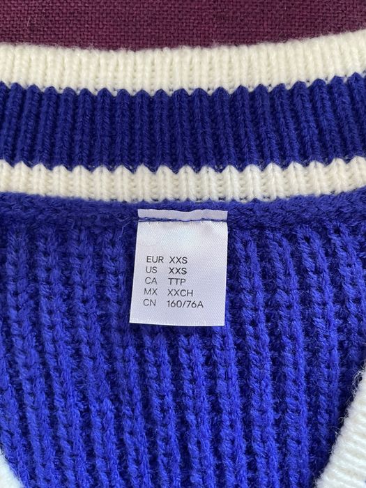 Син плетен потник XXS